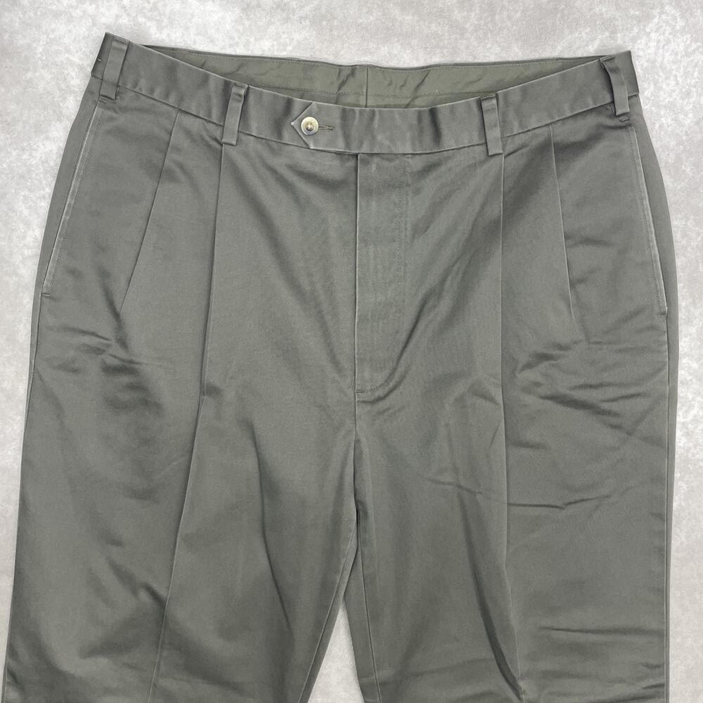 Jos A Bank Traveler's Collection Mens Pants 38Wx32L Olive Green Gray 100% Cotton - Picture 2 of 6